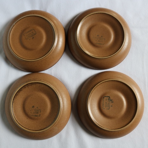 DENBY Set of 4 Cotswold Acorn Cup & Saucer Country Faye Brown Textured Stoneware - Picture 7 of 10